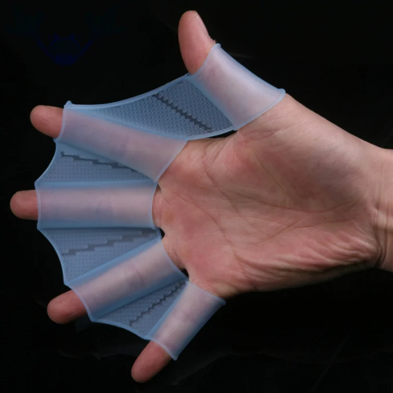 

swimming hand finger fin learning swimming pool accessory finger wear Hand Web Flippers Training Diving Gloves Swim Pool Paddles