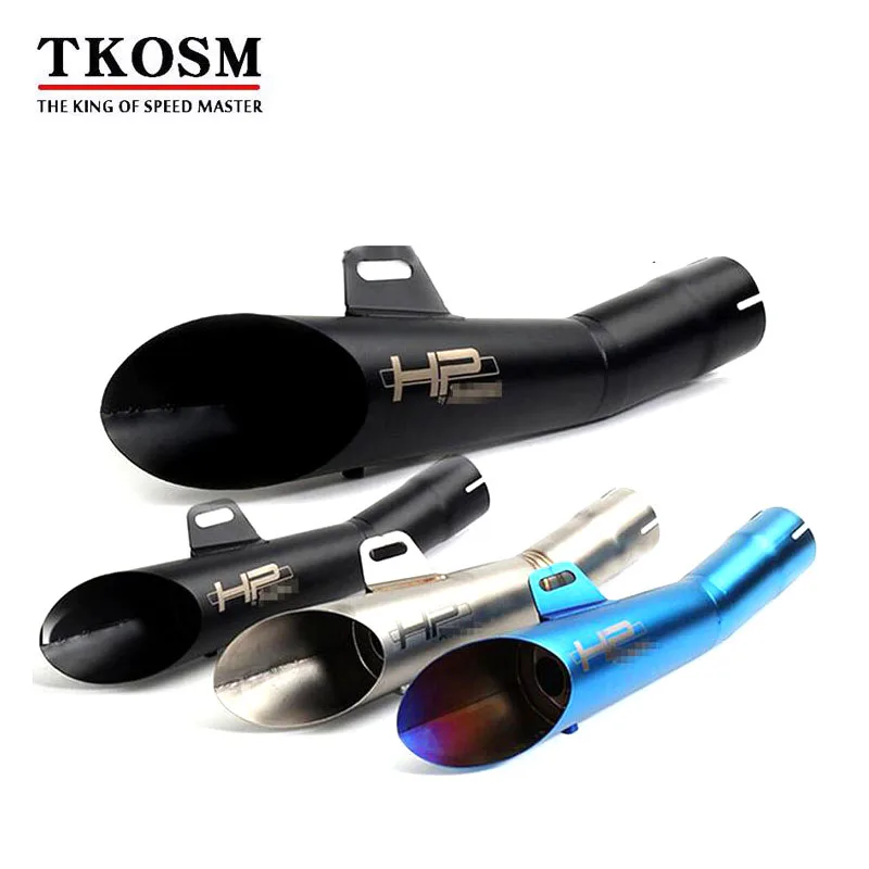 

TKOSM Universal Escape Motorcycle Motorcross Scooter Exhaust Pipe Muffler ATV Accessory For KTM Z750 R1 R3 R6 MT03 Slip-on Motor