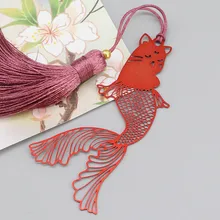 1 шт. Красивая рыбка металлические художественные закладки Wenchuang полые свежие из нержавеющей стали кисточки закладки кошка звезда подарок закладки