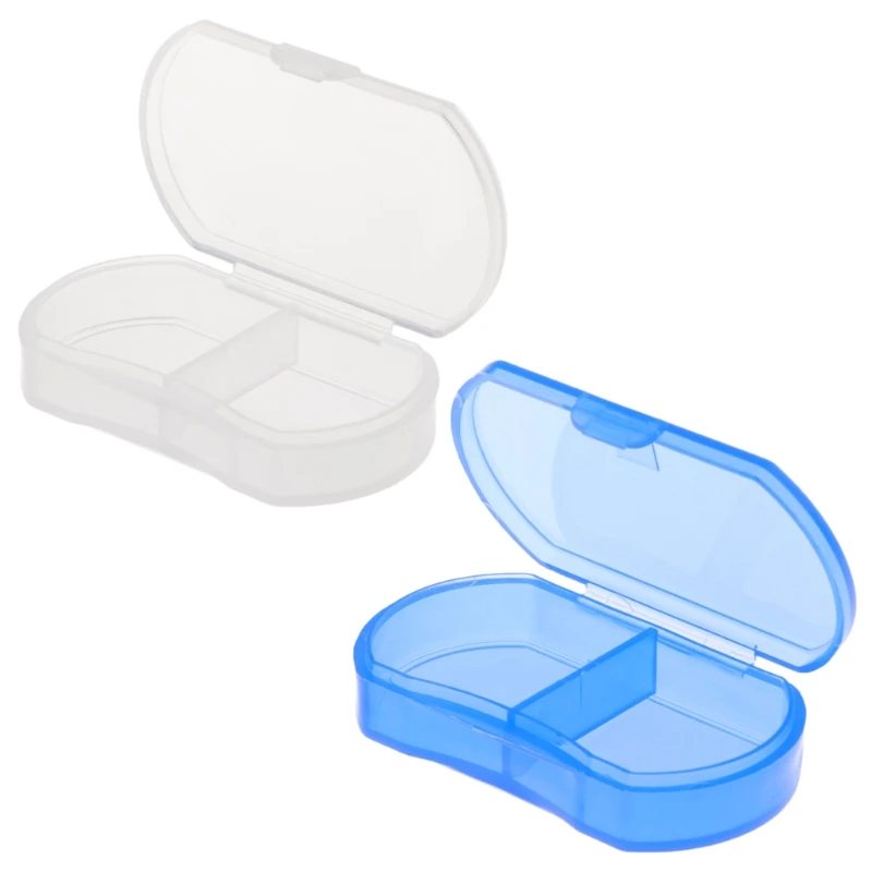 

YAS Portable 2 Grids Pill Box Holder Medicine Storage Organizer Container Case for Travel Pill Cases Splitters New