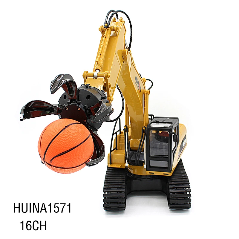 HUINA игрушки 1571 1:14 2 4 ГГц 16CH RC сплав мяч граббер инженерных грузовик RTR 680 градусов