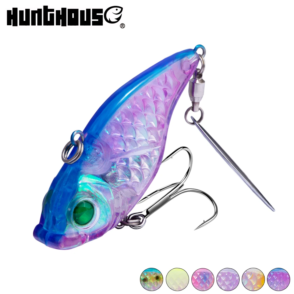 

Hunthouse VIB fishing lure with spoon hard bait for fishing perch bass pike 5/6cm 15/21/28g sinking transparent with 3D eyes