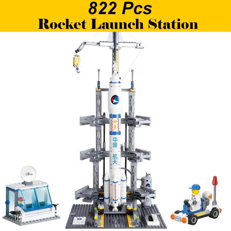 

822Pcs City Series Space Rocket Station Model 83001 Building Blocks Set Compatible Legoings Bricks DIY Educational Toys Kid Gift