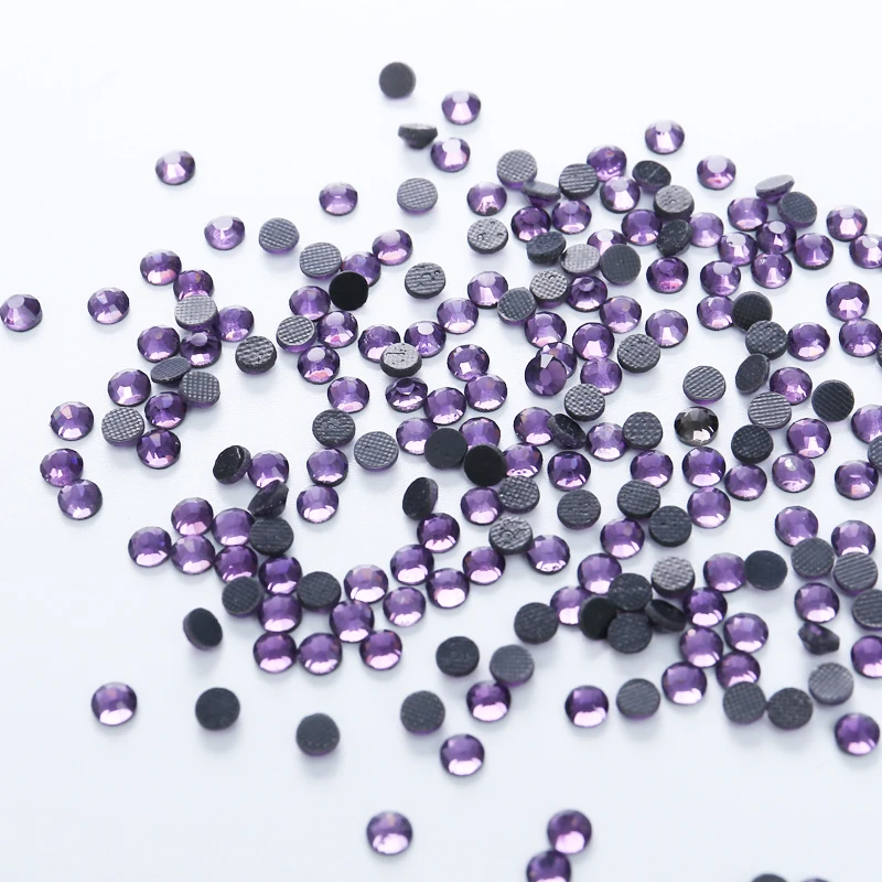 1440pcs/pack Tanzanite hotfix Rhinestone Flatback glue on Nail Art Decorations Fabric Decoration Garment Bag Shoes And Phone | Дом и сад
