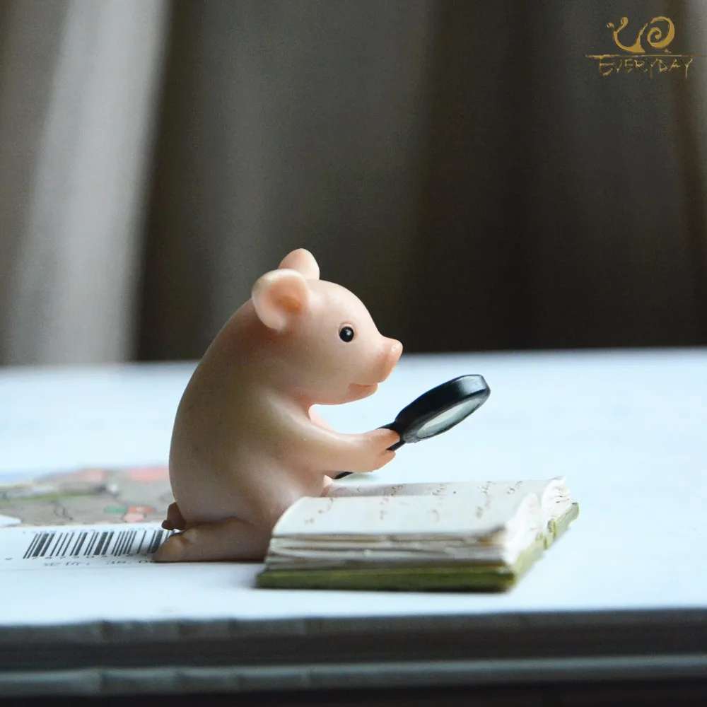 Everyday Collection Home Decor Garden Miniature Animal Figurines Desktop Decoration Cute Pig Figure Toys Gift For Children ornament crafts miniature figurines miniature ornament