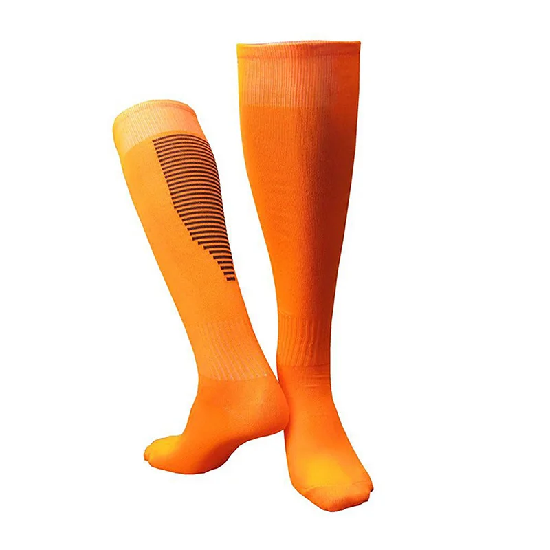 

Men'S And Women'S Football Socks Thickened Breathable Sweat-Absorbent Over-The-Knee Football Training Stockings Orange #8