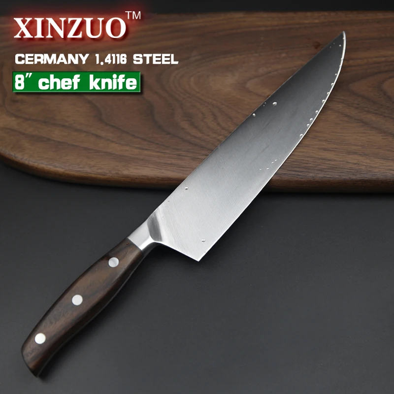 XINZUO 8 ''профессиональный нож шеф-повара, немецкий стальной кухонный нож, нож для овощей/дыни, ножи из палисандра с ручкой, нож для мясника