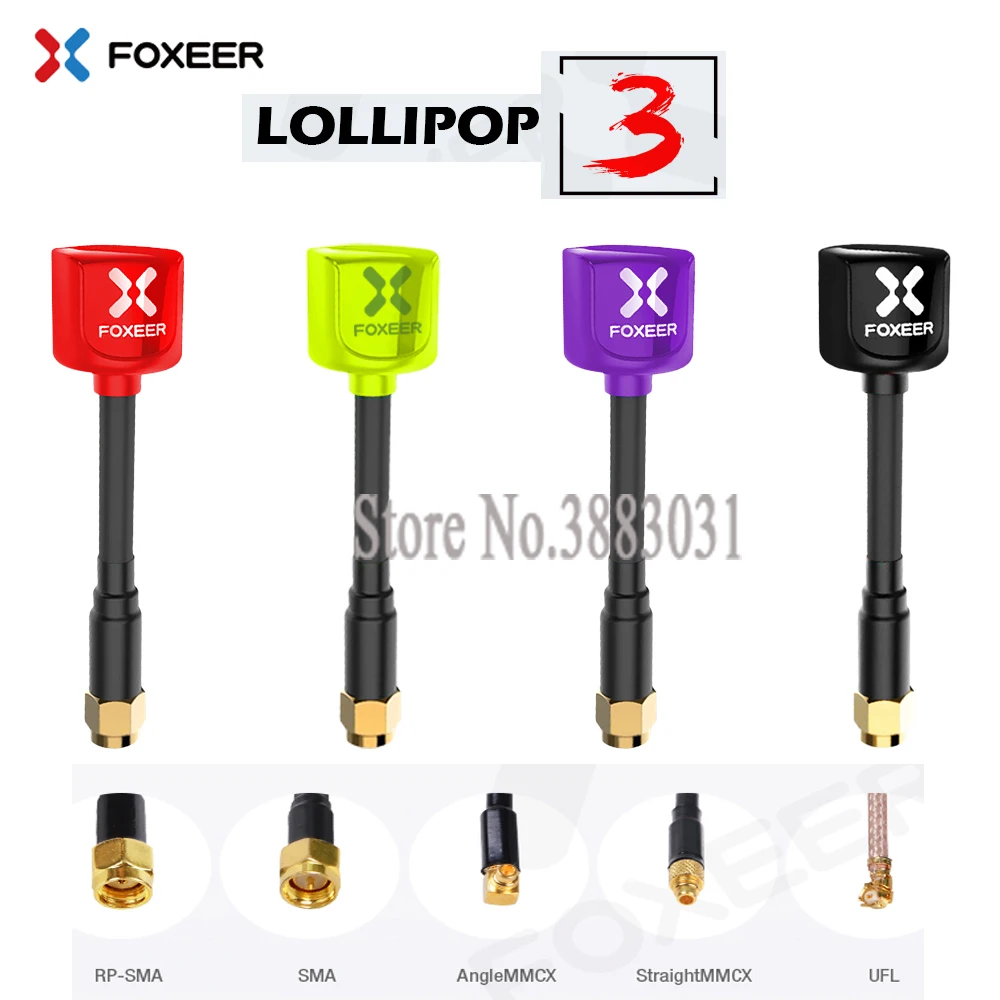 Новая Оригинальная Foxeer Lollipop 3 V3 антенна 5 8G дБи TX RX RHCP SMA RPSMA UFL прямая/угловая MMCX FPV