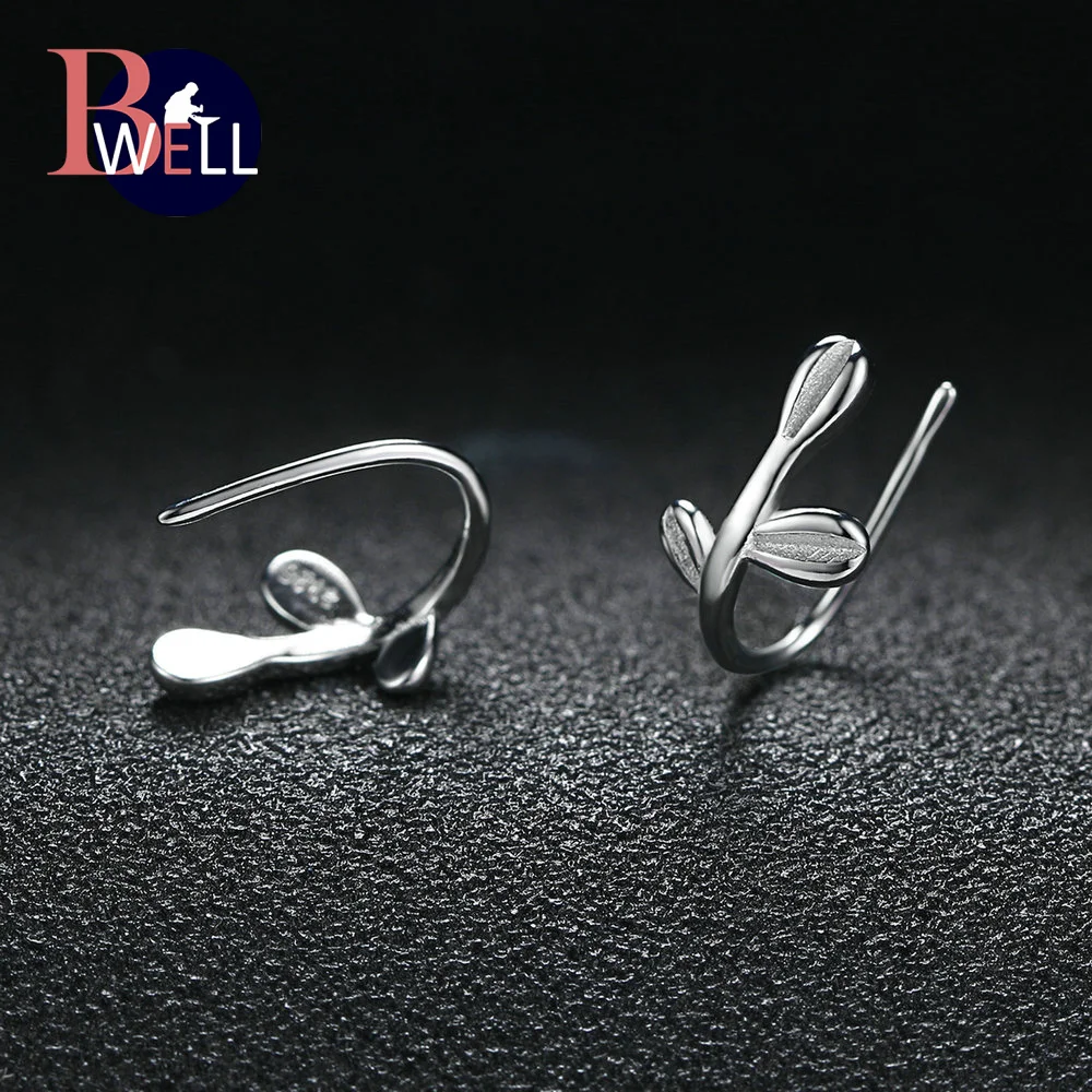 

Bwell Little Leaves Simple Style Hook Earring 100% 925 Sterling Silver Fine Jewelry Wholesale For Women Party Gift BWEY004