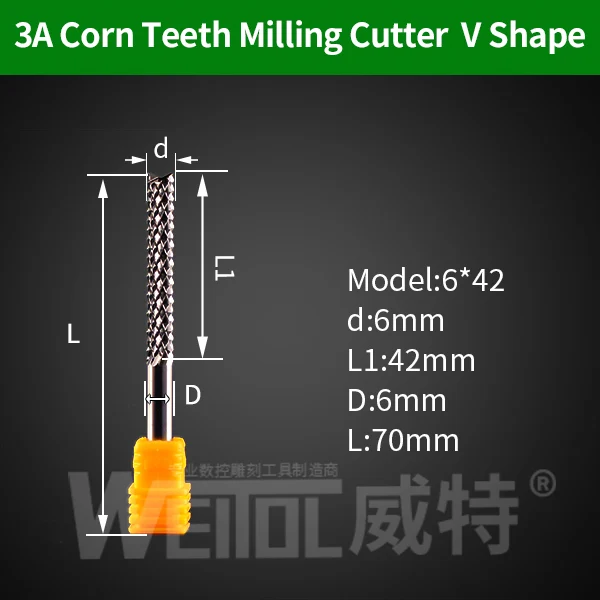 Weitol 3A 1 шт. 3,175/4/6 мм Вольфрам стальной нож для кукурузы цементная доска лиственных пород PCB режущий станок с ЧПУ фрезы для контурной обработки - Длина режущей кромки: 3AYM642