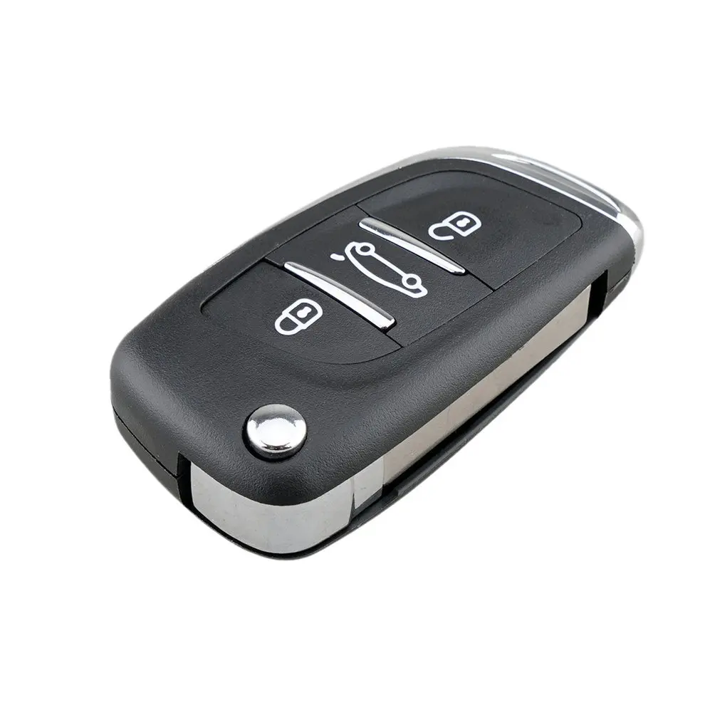 3 кнопки Flip модифицированный автомобильный Корпус ключа для Peugeot 406 407 408 308 307 207 Fob удаленный Управление Ce0536 имеет прорези и места
