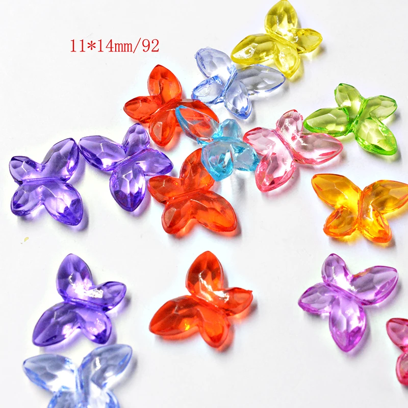 

FLTMRH 15pcs 11*14mm Mixed Acrylic Spacer Beads Butterfly Mixed Faceted