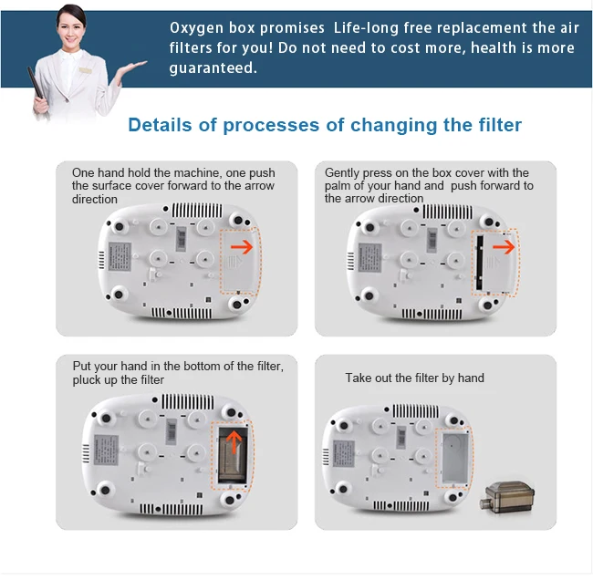  Cosmetic Oxygen Generator Portable O2 Concentrator Increase Skin Elasticity Remove Wrinkle Rejuvena