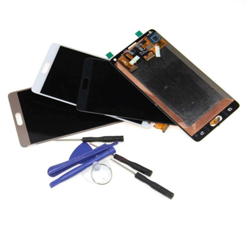 AMOLED экран для SAMSUNG Galaxy Note 4 ЖК дисплей Note4 N910 сенсорный дигитайзер N910A N910F N9100 черный