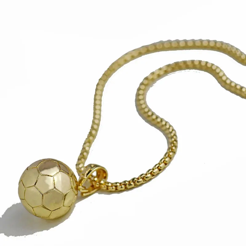 Ожерелье с футбольной подвеской Мужская цепь из нержавеющей стали футбольный мяч ожерелье Хиппи мужские спортивные хип-хоп мужские ювелирные изделия Рождественский подарок