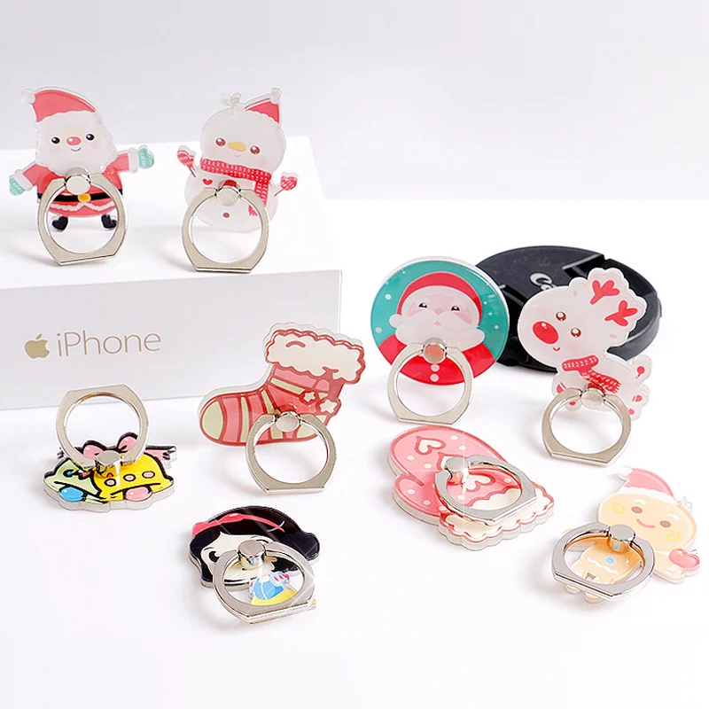 

Universal mobile Phone Stand Bracket Finger ring holder phone Holder Stent Personality Lazy Cell Phones Anti-slip Christmas