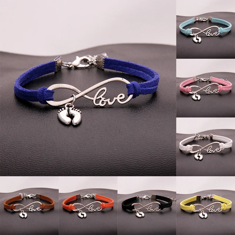 NCRHGL Infinity Love Baby Foot очаровательный браслет из искусственной кожи плетеные браслеты