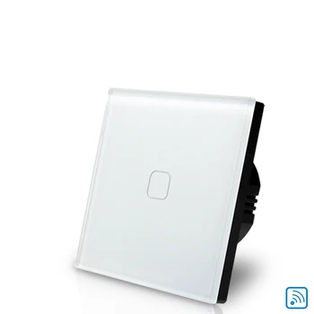 

2018 new style upscale EU standard white dimmer switch 220V 1 gang 1 way wall switch on off switch with tough tempered glass