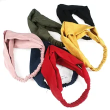 1 шт. повязки для женщин одноцветные замшевые крест волос резинки для волос глава цветок аксессуары для волос G0408