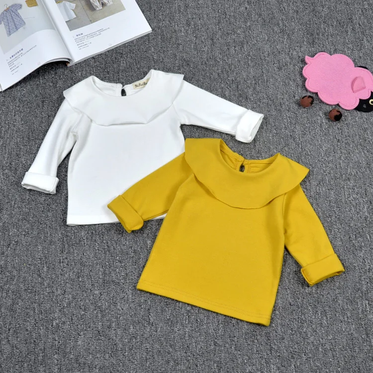 Personalized Address Family Cotton Girl Toddler Long Sleeve Ruffle Shirt Top