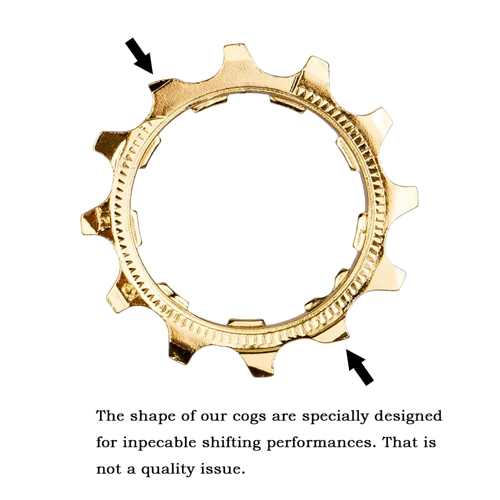 ZTTO MTB дорожный велосипед кассета золото Cog 9 10 11 Скорость золотой 11T 12T 13T Cogs свободного хода часть для ZTTO K7 кассета 1 шт