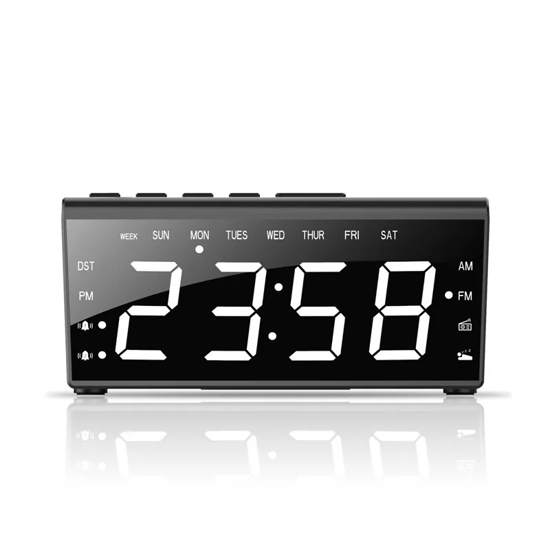 Двойной сигнал будильника функция повтора сна компактный цифровой Красный