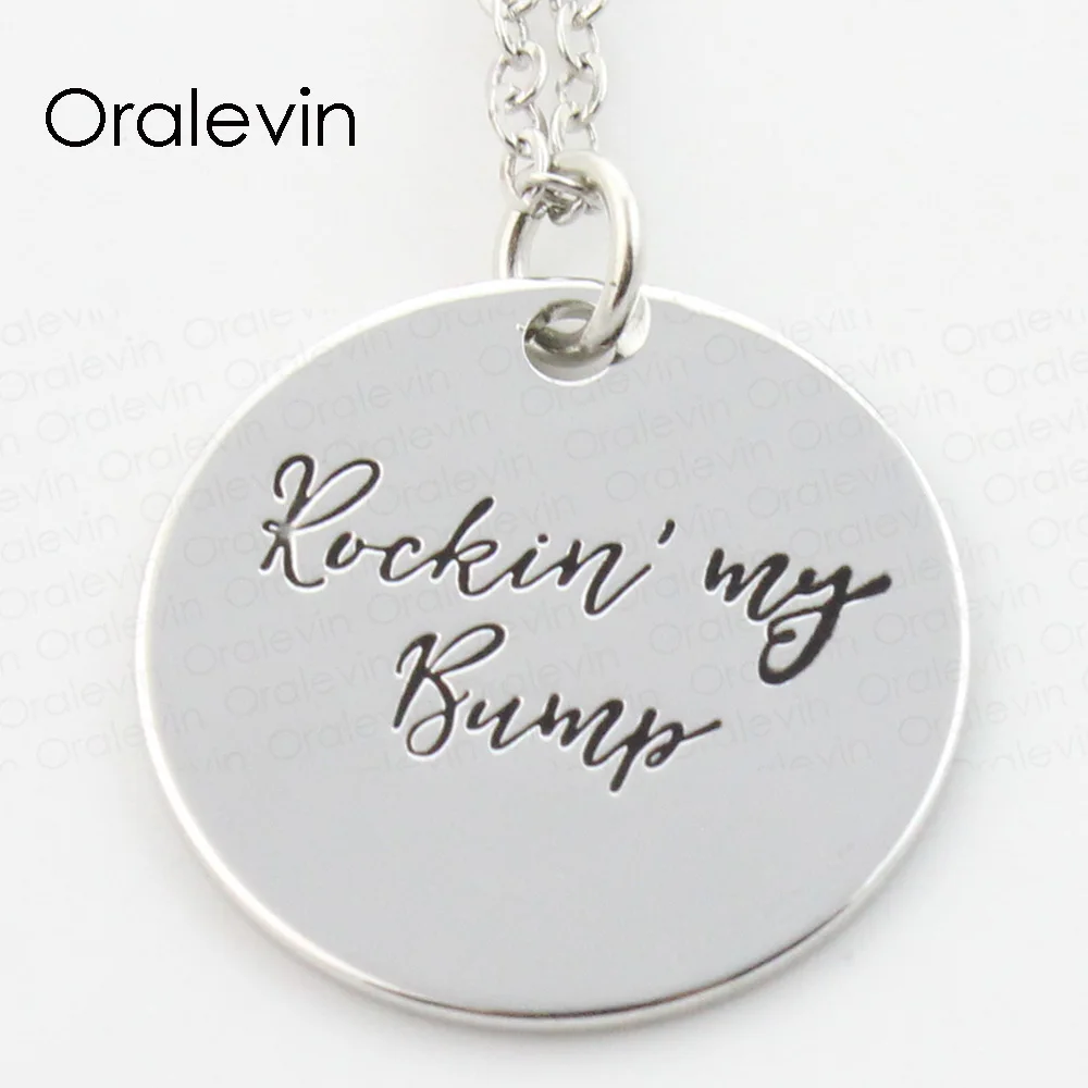 Оптовая продажа подвеска ROCKIN MY BUMP с гравировкой ожерелье подарок для любимого