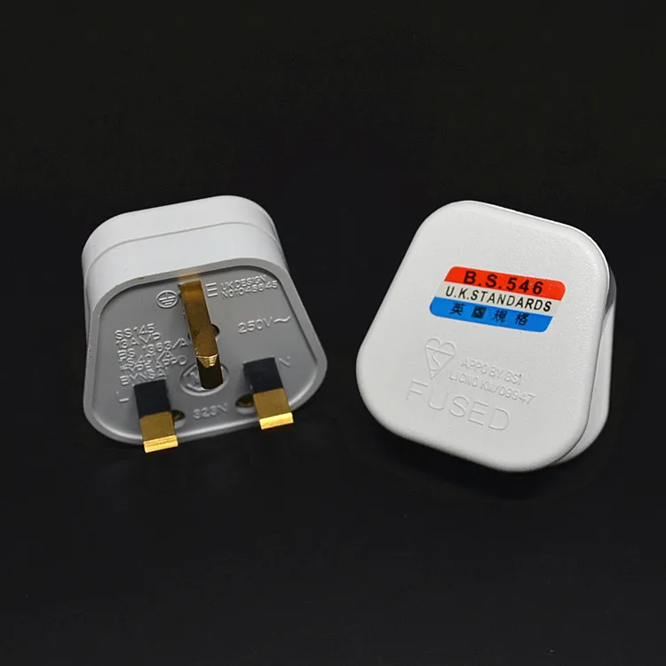 White 3 Pin UK Mains Top Plug 13A 13 AMP Appliance Power Socket Fuse