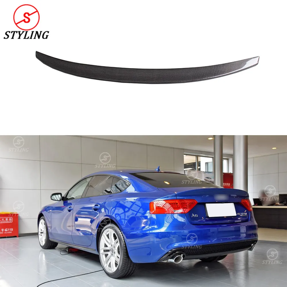 For Audi A5 Spoiler S Style Sedan 2010 2011 2012 2013 2014 2015 2016 A5 Carbon Fiber rear Bumper