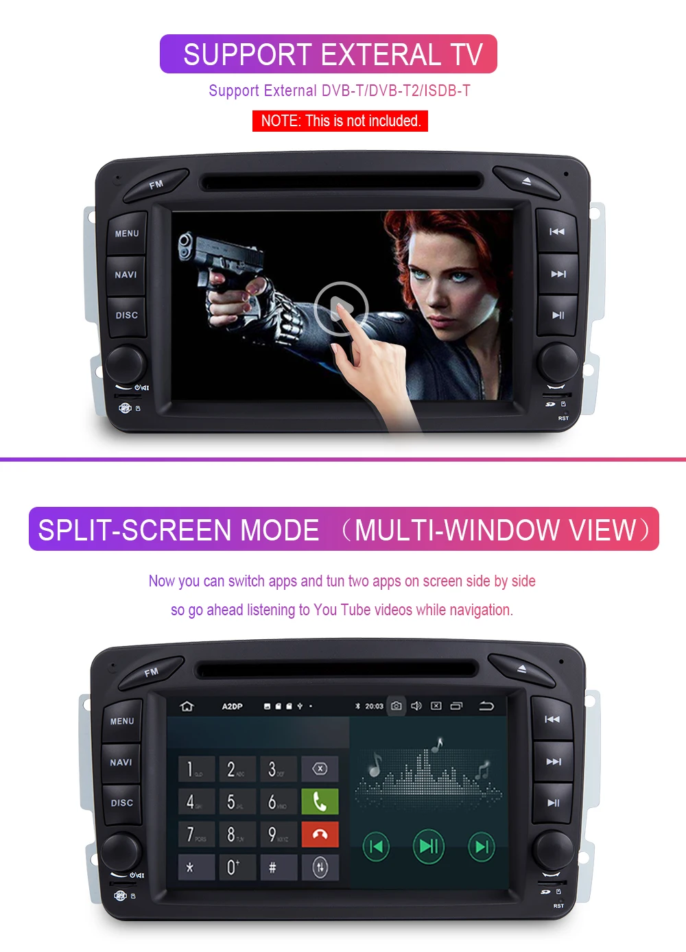 Flash Deal Xonrich AutoRadio 2 Din Android 9.0 Car DVD Player For Mercedes/Benz/W209/W203/W168/M/ML/W168/W463/Viano/W639/Vito/Vaneo Audio 16