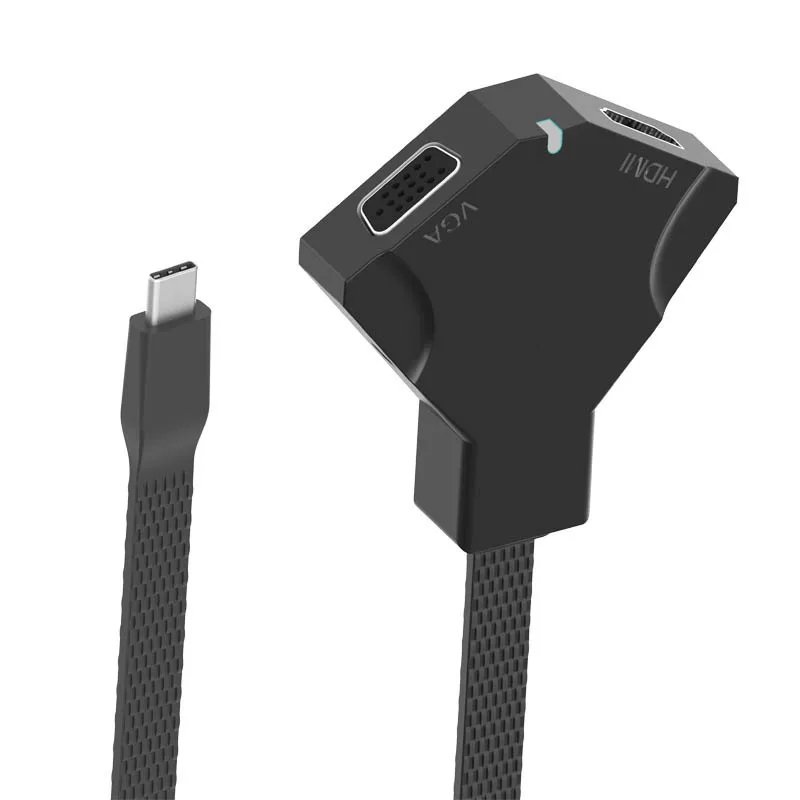 Type-C Male-HDMI и VGA 1-2 конвертер аудио и Конвертация видео кабель