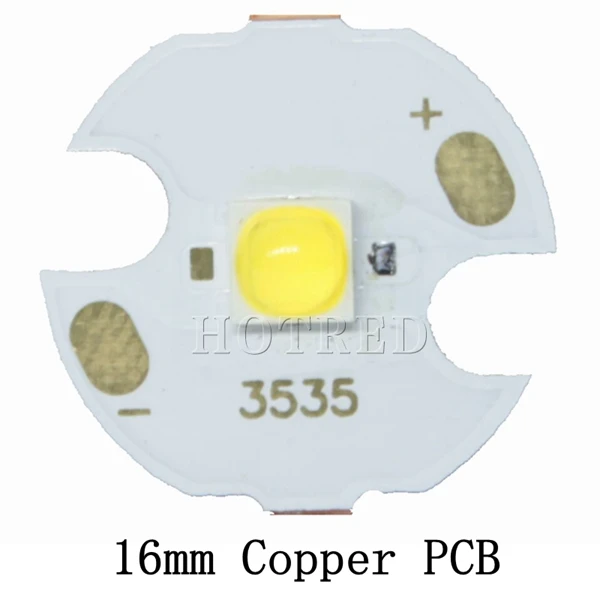 OSRAM 10 Вт 12 Вт 3535 холодный белый 6500 к светодиодный излучатель может заменить XPL HI XPL2 диод для Точечный светильник/светильник-вспышка часть высокомощный светодиодный - Испускаемый цвет: CW 16mm Copper PCB