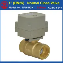 AC/DC9-24V 5 проводов Латунь 2 Way NPT/BSP " Нормально закрытый Клапан с сигналом обратной связи DN25 из Металла Шестерни Электрический запорный Клапан