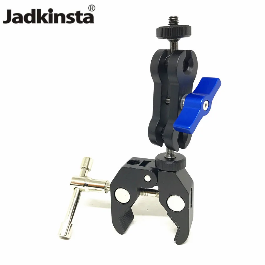 

Jadkinsta Tripod Head 1/4 Camera Holder Mini Ballhead Magic Arm + Super Clamp for Camera Monitor LED Light