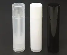 5 pçs/lote vazio claro lábio bálsamo tubos recipientes 5ml transparente/preto/branco batom