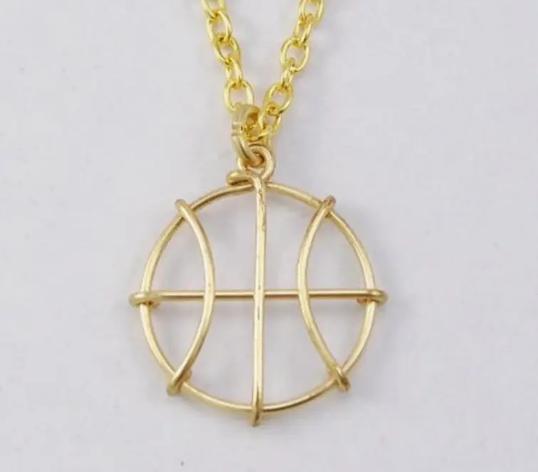 SanLan 20pcs basketball necklace, girls sports jewelry gold basketball