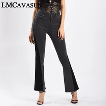 LMCAVASUN/женские брендовые новые модные Стрейчевые джинсы с завышенной талией, потертые джинсы, укороченные джинсы, Капри, женские джинсы, брюки