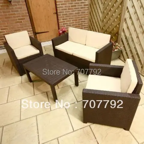 Новый! Садовая мебель из ротанга 4 местный диван для гостиной|outdoor rattan garden