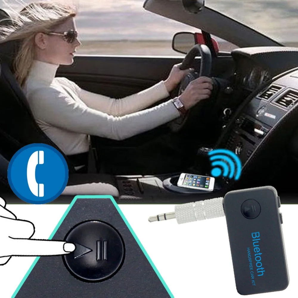 VODOOL 3,5 мм потокового автомобиля A2DP Беспроводной Bluetooth Car Kit AUX аудио MP3 Музыка приемник адаптер громкой связи с микрофоном для телефон