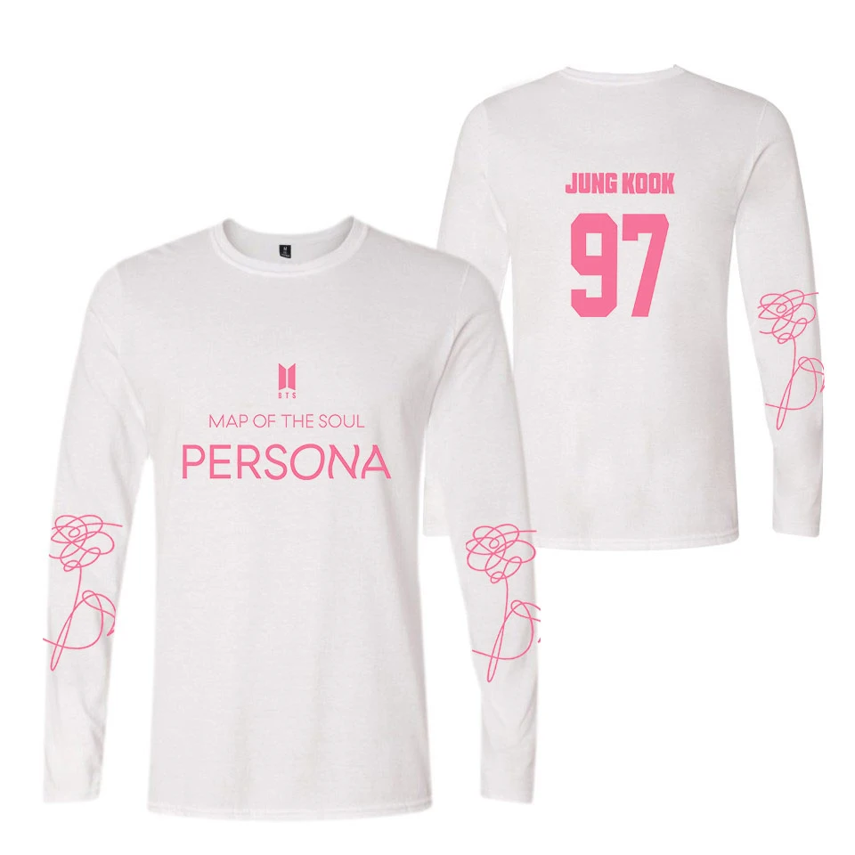 

Kpop Album Map of The Soul Persona Women's Long Sleeve Tshirt Spring Harajuku 4Colour Summer Cool Woem/Men Tops Tees 4XL