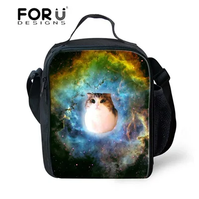 FORUDESIGNS Tumblr стиль 3D Galaxy Cat сумка для обедов с принтом сумка для хранения коробок изолированная сумка для пикника высокое качество - Цвет: T0046G