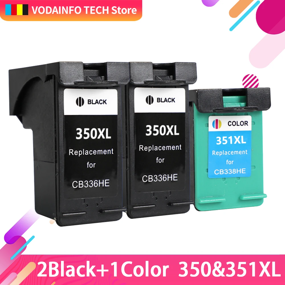 QSYRAINBOW 3 шт. сменный картридж для принтера для hp 350 черный+ 351 цвет для hp C4380 4480 4580 4270 D4200 4263 4360 D4260 C4280