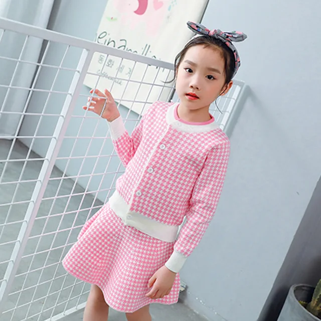 Cute Toddler Girl Clothing Sets Kids 2018 Spring Children Clothes Plaid