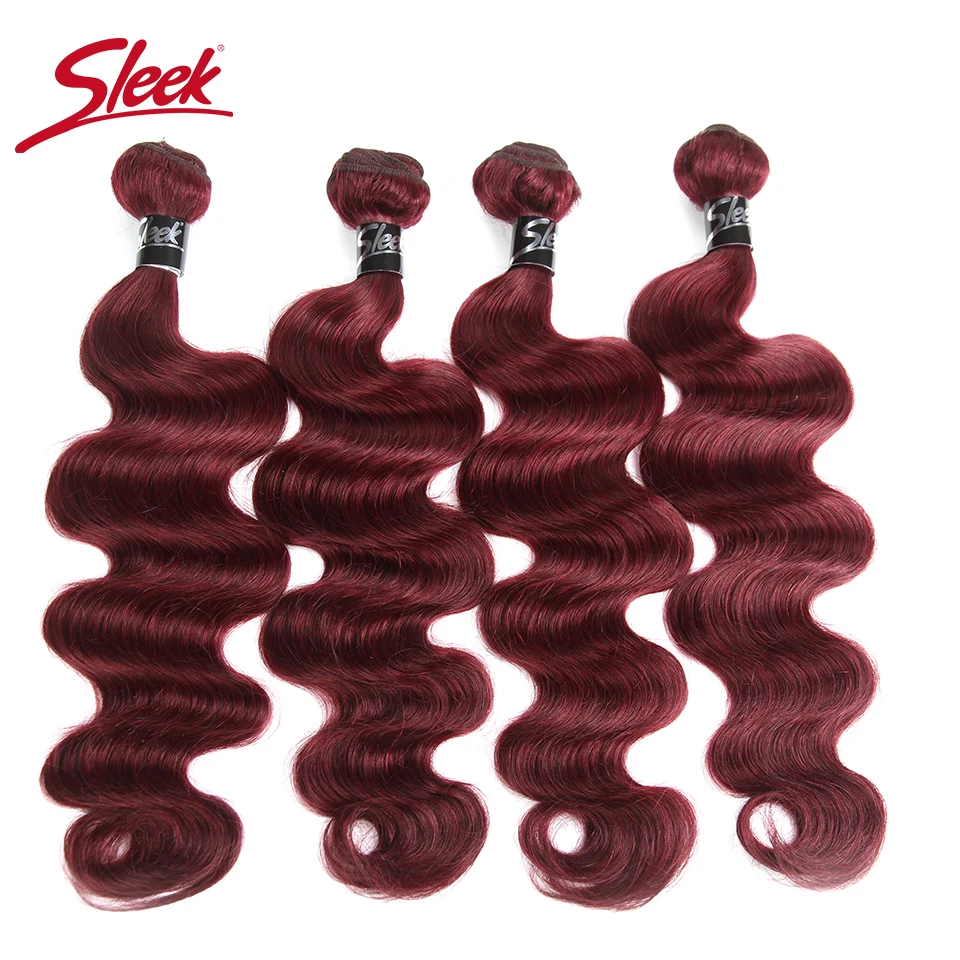 Sleek Remy Human Hair Bundles Pre-colored 99J/27# color  613# Brazilian Body Wave Hair Bundles Natural Human Hair Weave Bundles