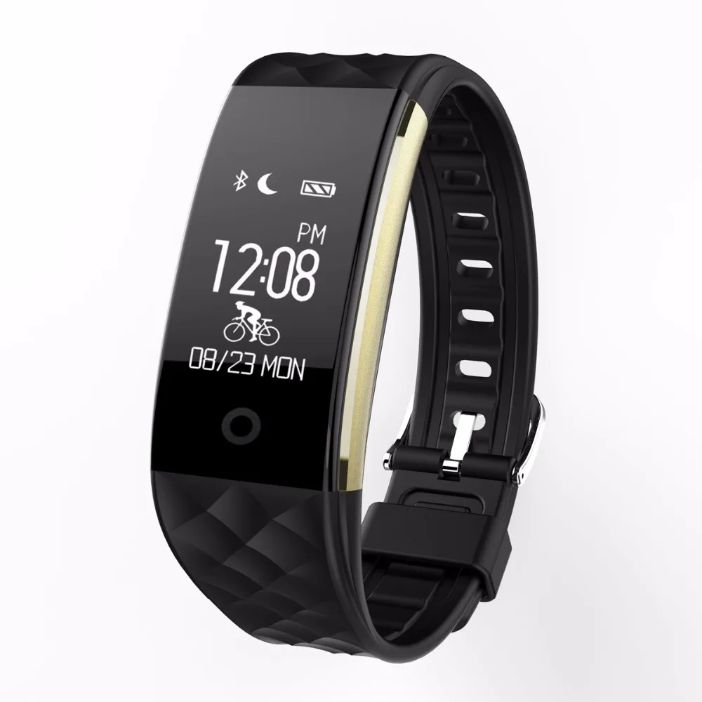 S2 Bluetooth Real Time Heart Rate Wristband IP67 Waterproof Fitness Tracker Pedometer Riding Mode for Android
