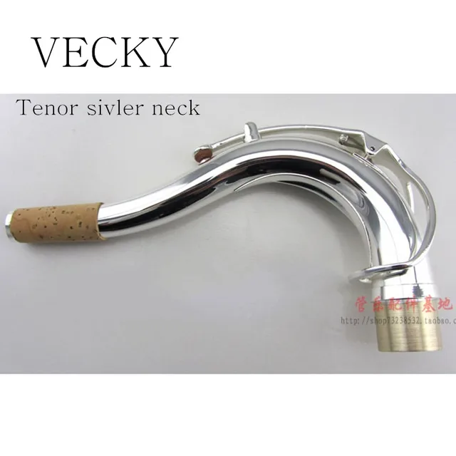 Best price at $102 Cheap VECKY silver tenor saxophone neck for tenor saxophone outside diameter 27.5mm hand-made