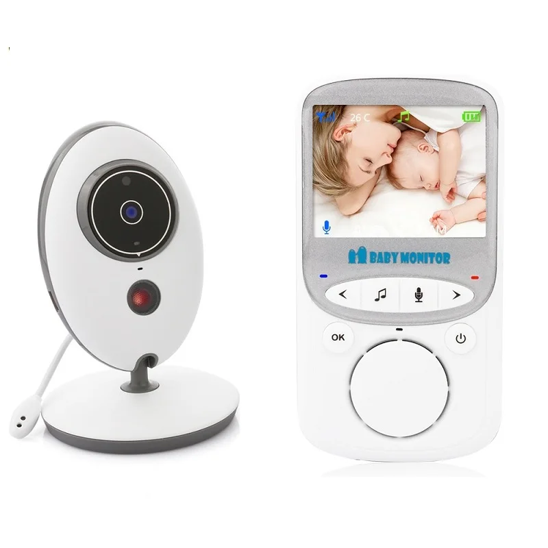 

babykam video nanny wireless baby monitor 2.4 inch LCD IR Night Vision Temperature Monitor 8 Lullabies Baby Intercom radio nanny