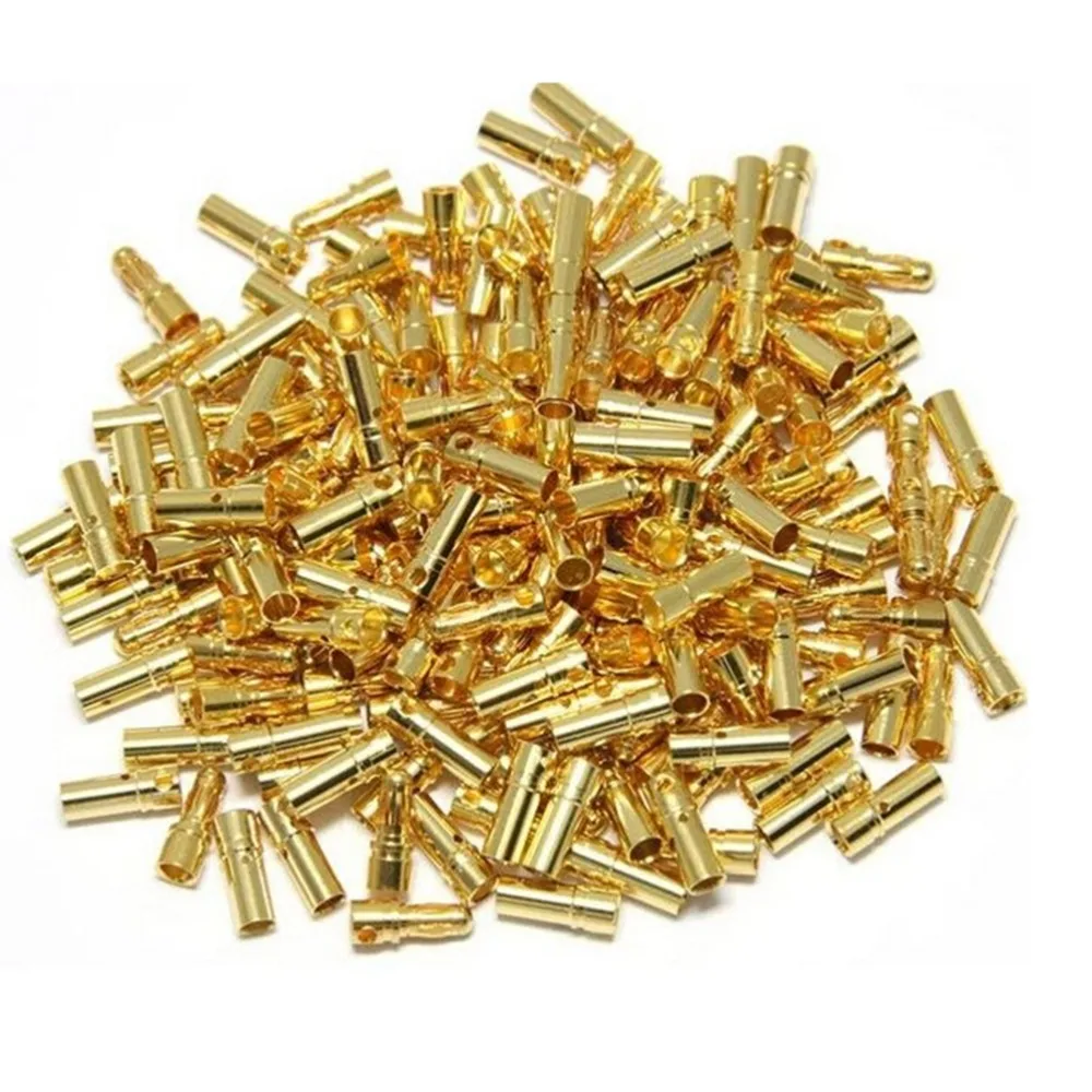 

10/20 pairs/lot 2mm 2.0mm Gold Copper Brushless Motor Banana Plug Bullet Connector Plated For ESC Battery