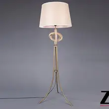 Страна Стиль Vintage лампа спальня торшер белье веревку льна абажур