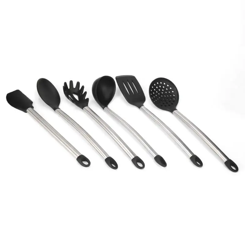 Multifunction Stainless Steel Handle Silicone Kitchenware Scraper Colander Non-Stick Kitchen Cookware Cooking Utensils